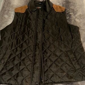 Quilted Vest with Brown Accents